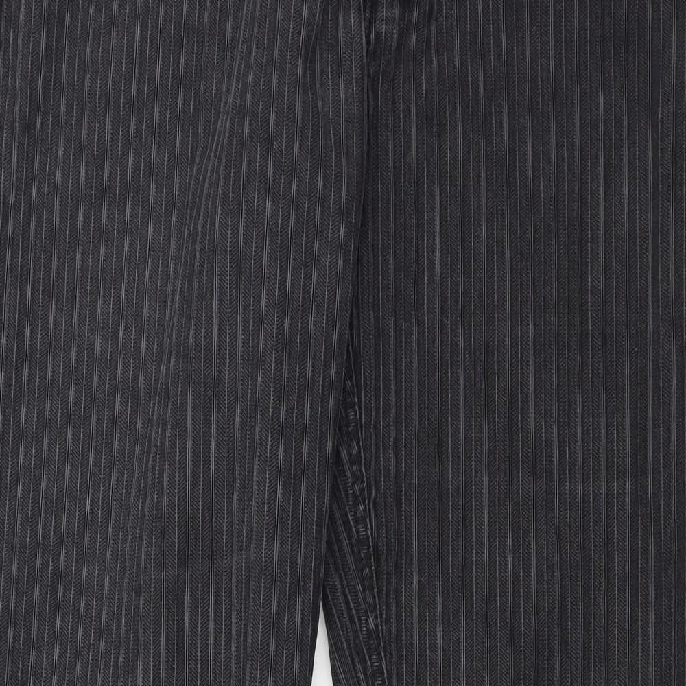 ALBERTO Mens Grey Striped  Straight Jeans Size 34 in L33 in