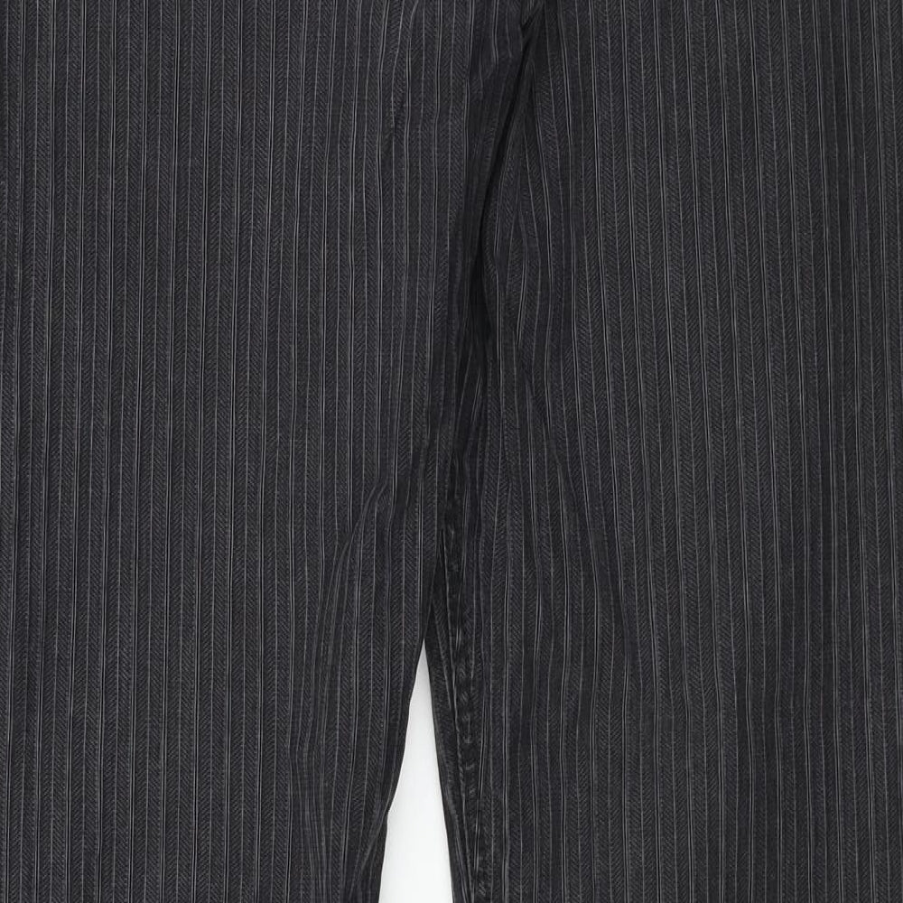 ALBERTO Mens Grey Striped  Straight Jeans Size 34 in L33 in
