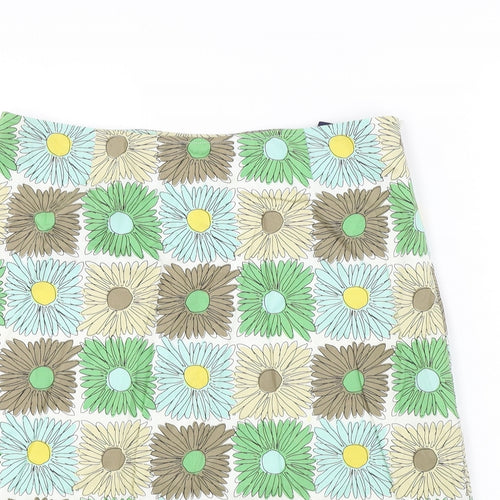 Boden Womens White Floral  A-Line Skirt Size 12