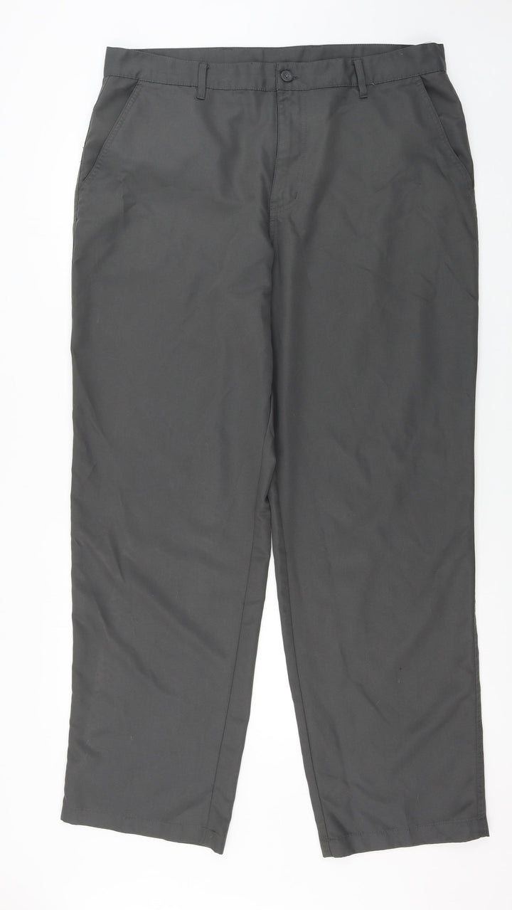 Dunlop Mens Grey Houndstooth Trousers Size L L31 in