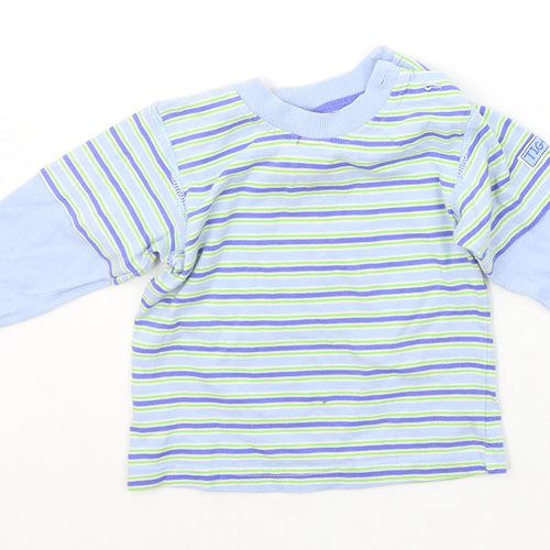 Disney Baby Blue Striped  Basic T-Shirt Size 9-12 Months  - DISNEY
