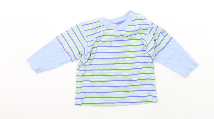 Disney Baby Blue Striped  Basic T-Shirt Size 9-12 Months  - DISNEY