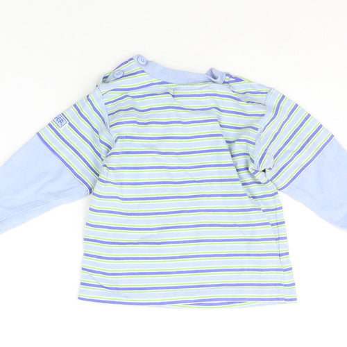Disney Baby Blue Striped  Basic T-Shirt Size 9-12 Months  - DISNEY