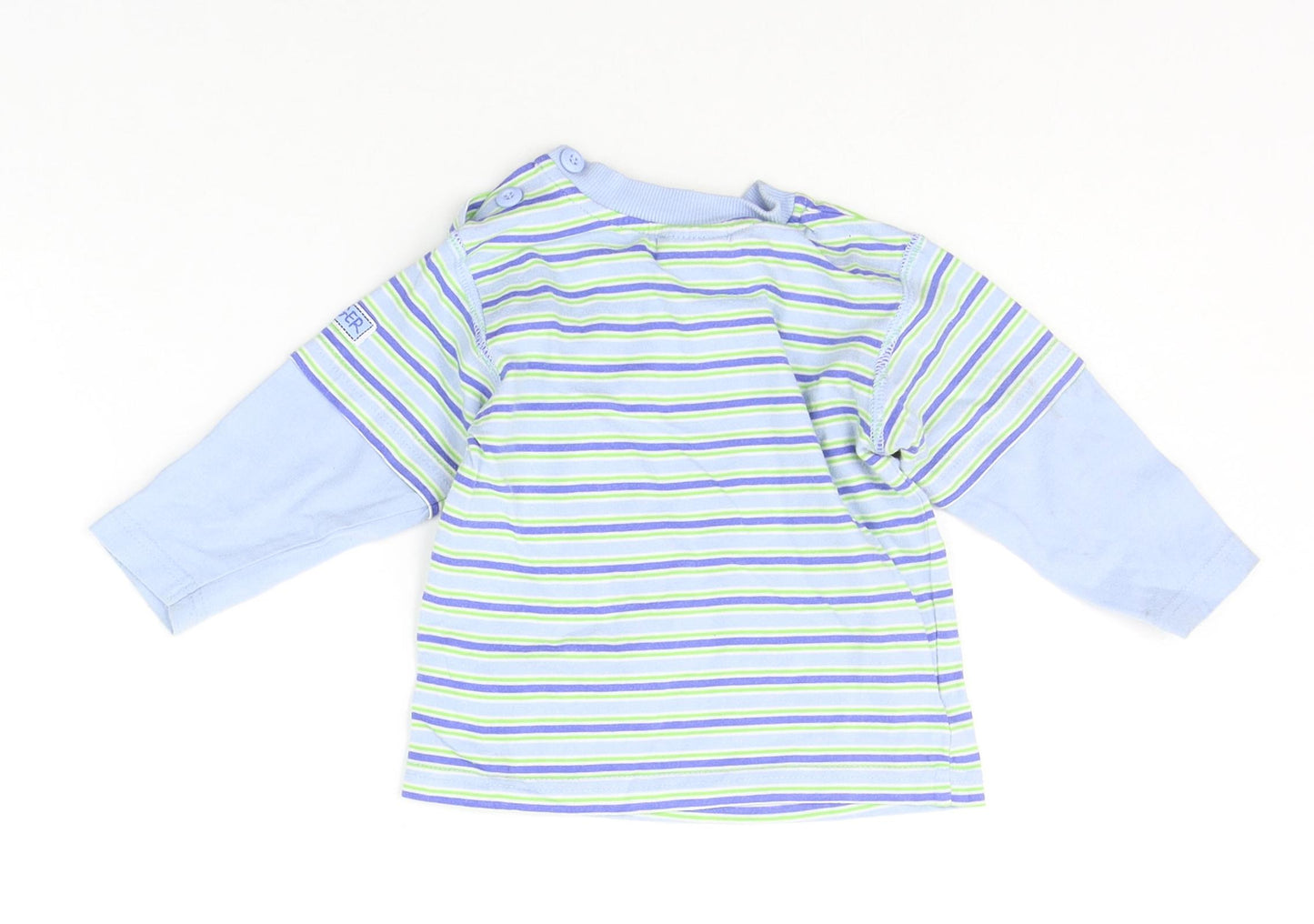 Disney Baby Blue Striped  Basic T-Shirt Size 9-12 Months  - DISNEY