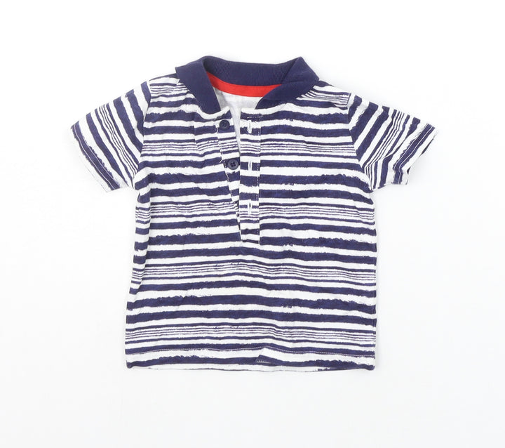 George Baby Blue Striped Basic T-Shirt Size 3-6 Months