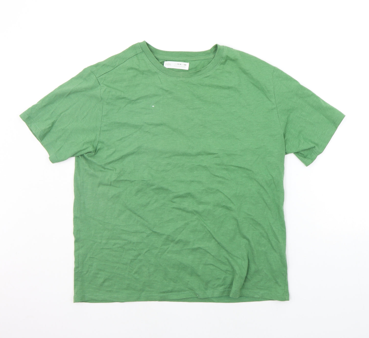 Zara Boys Green   Basic T-Shirt Size 13-14 Years