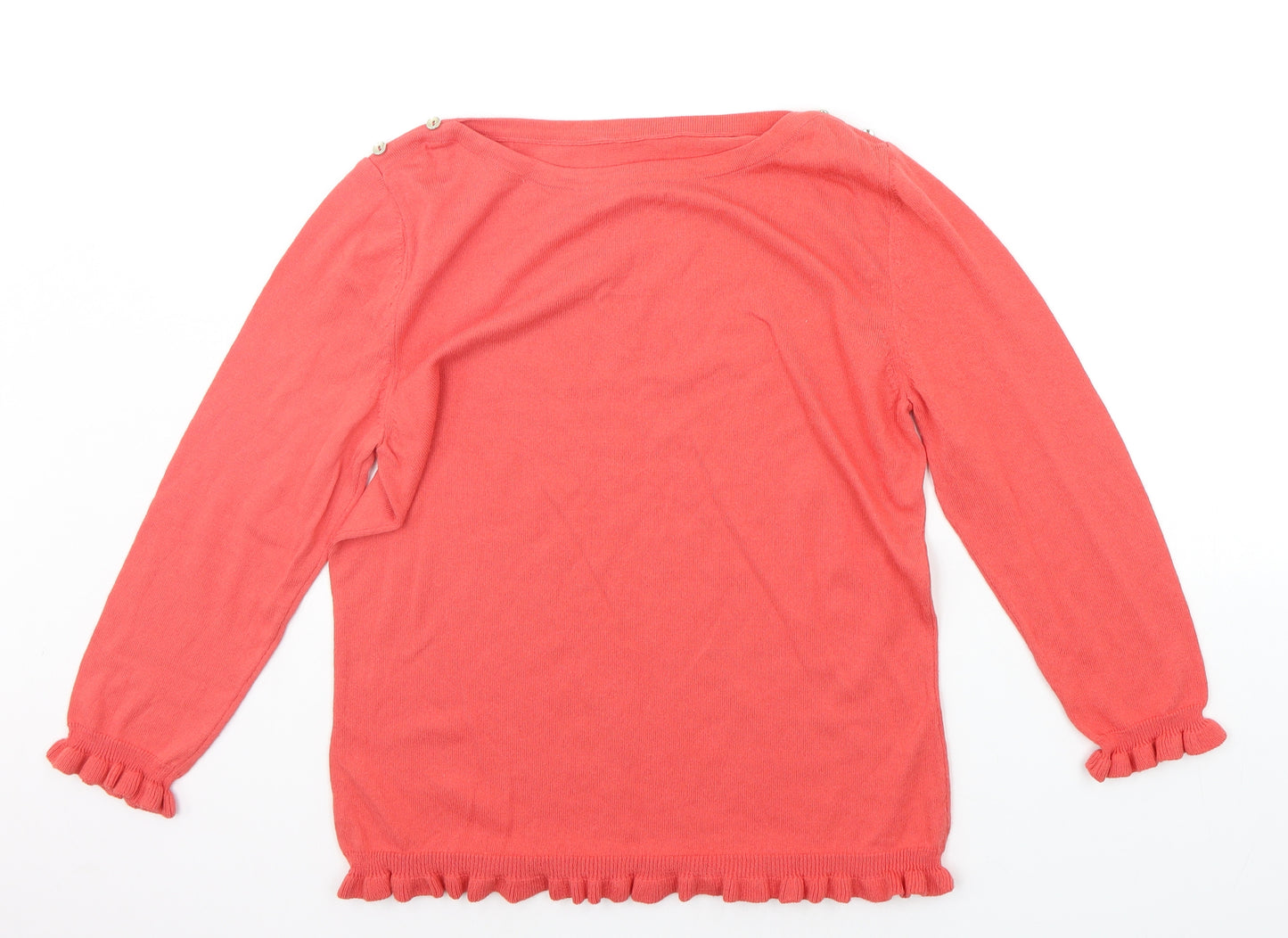 Wallis Womens Orange Houndstooth  Pullover Jumper Size 12