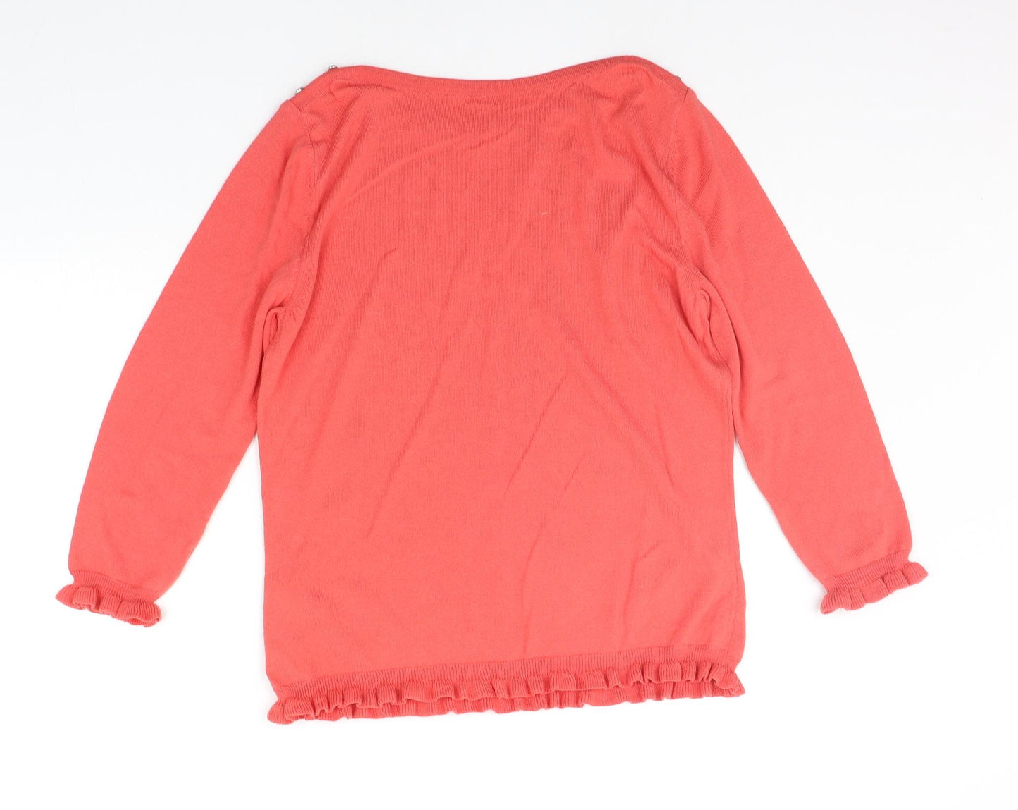 Wallis Womens Orange Houndstooth  Pullover Jumper Size 12