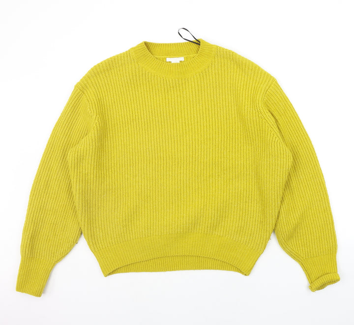 H&M Womens Yellow   Pullover Jumper Size XS