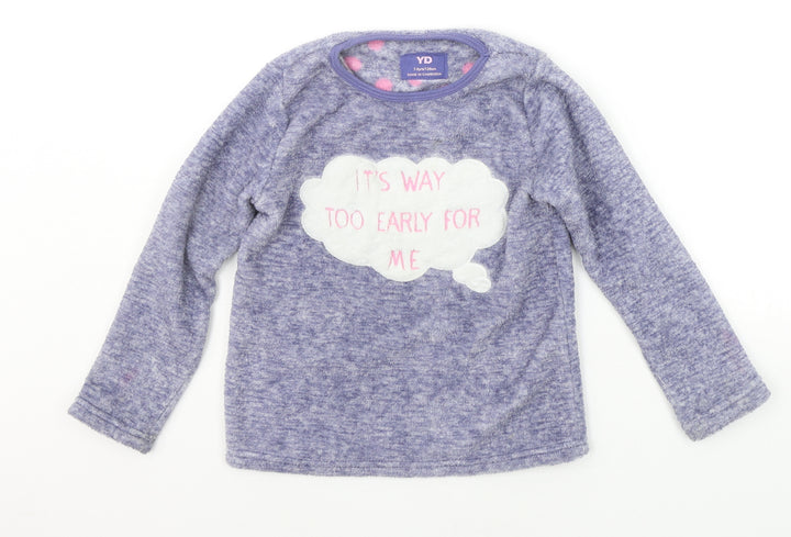 Young Dimension Girls Blue Solid Top Pyjama Top Size 7-8 Years