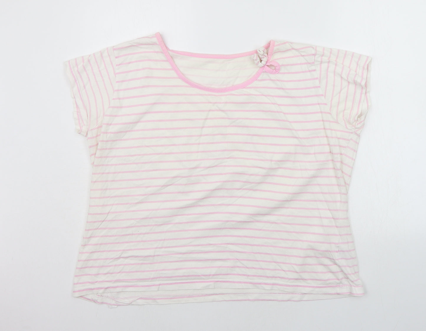 Madison Womens Pink Striped  Basic T-Shirt Size 20