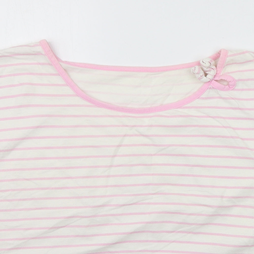 Madison Womens Pink Striped  Basic T-Shirt Size 20