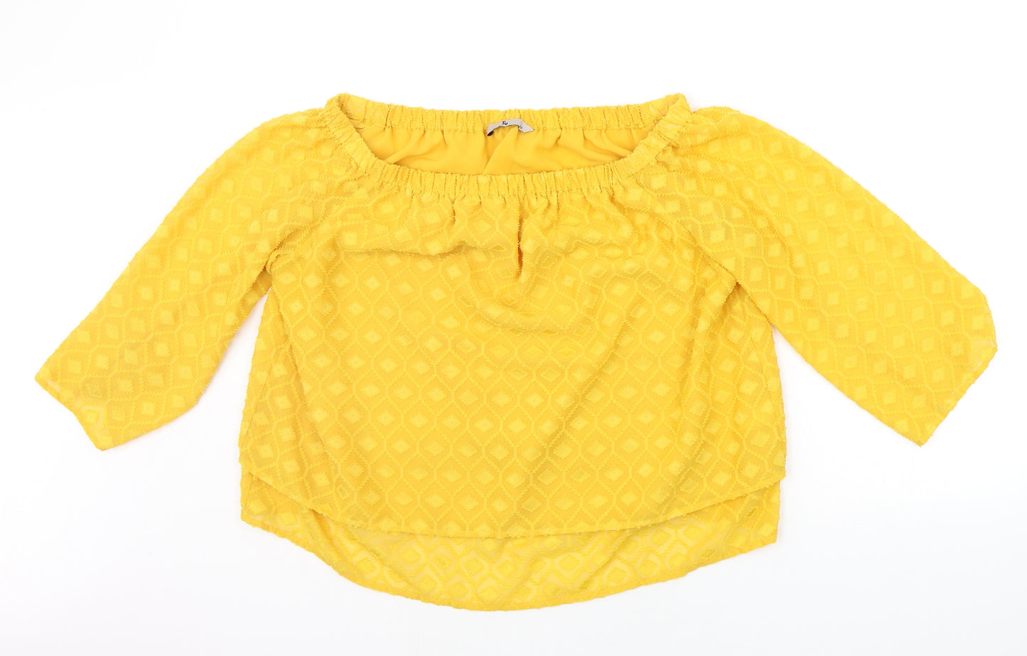 TU Womens Yellow   Basic Blouse Size 16