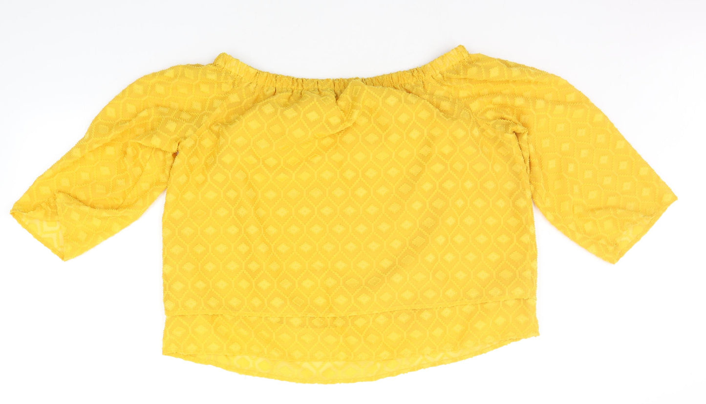 TU Womens Yellow   Basic Blouse Size 16