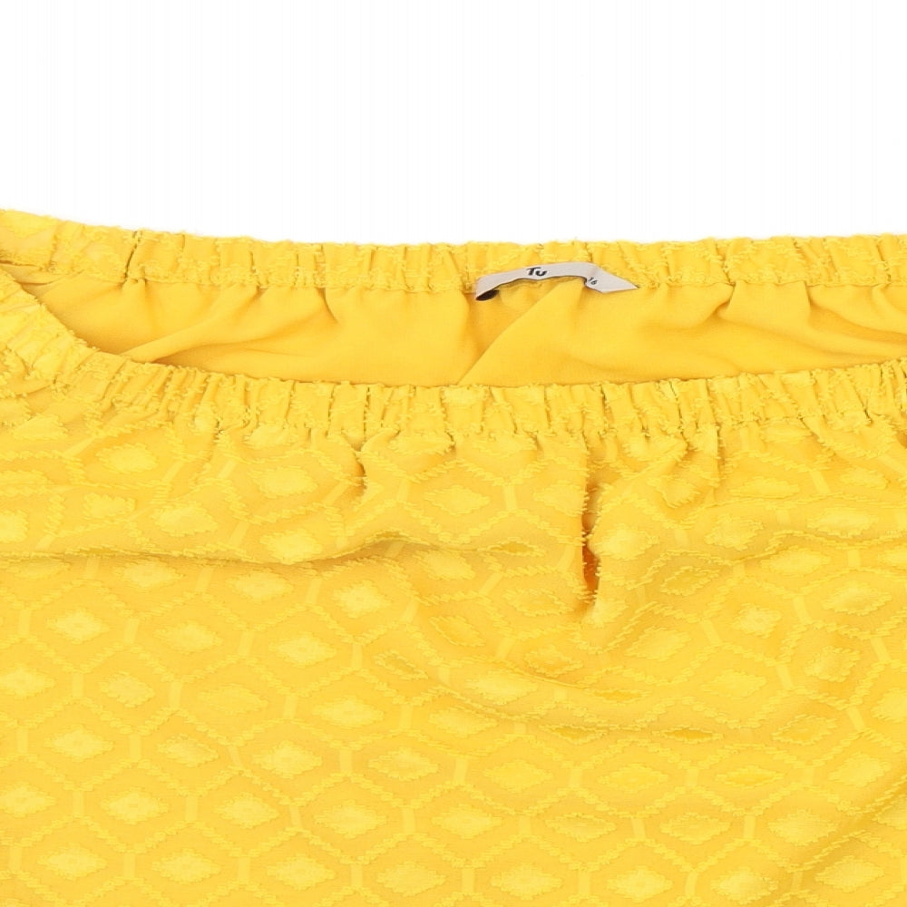 TU Womens Yellow   Basic Blouse Size 16