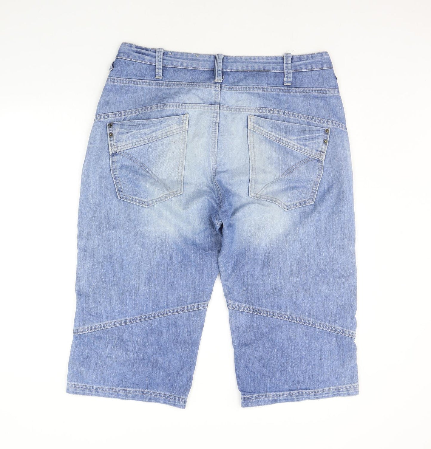 Denim & Co. Womens Blue   Cropped Trousers Size 36 in L21 in