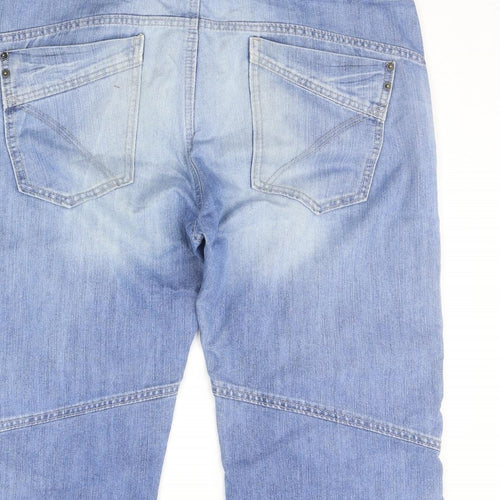 Denim & Co. Womens Blue   Cropped Trousers Size 36 in L21 in