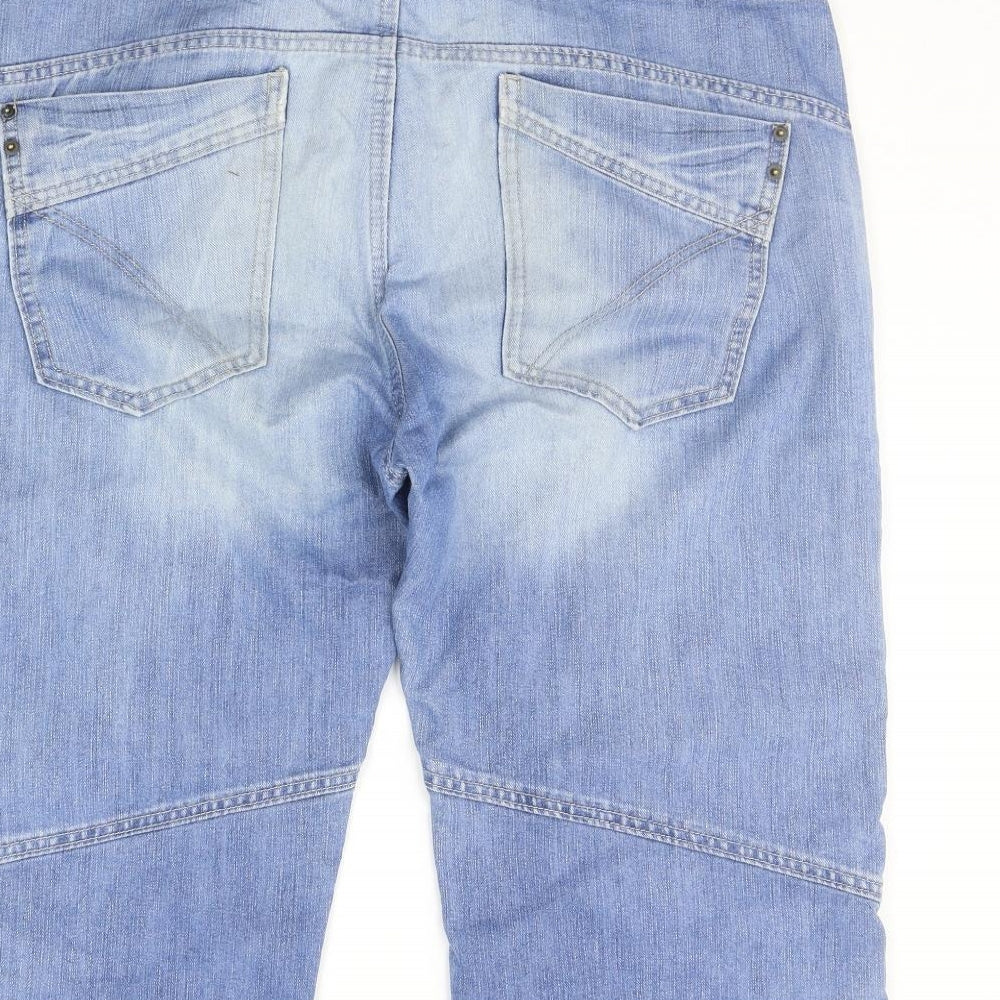 Denim & Co. Womens Blue   Cropped Trousers Size 36 in L21 in