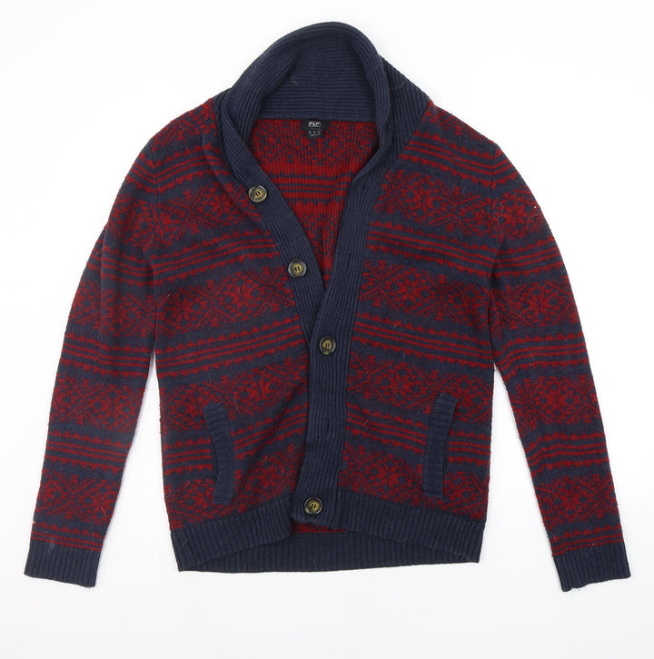 F&F Womens Red Floral  Cardigan Jumper Size S