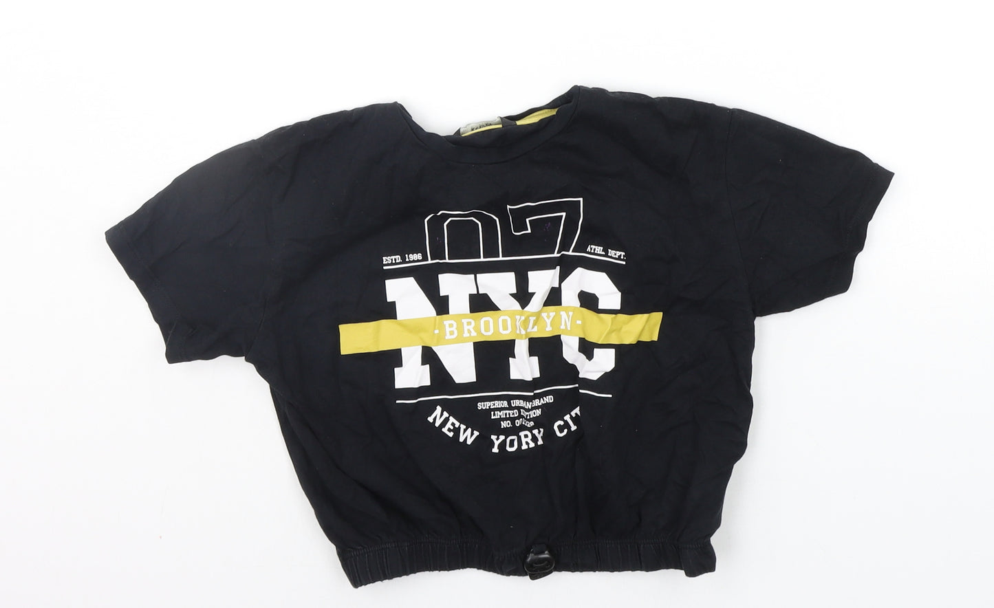 George Girls Black   Basic T-Shirt Size 8-9 Years