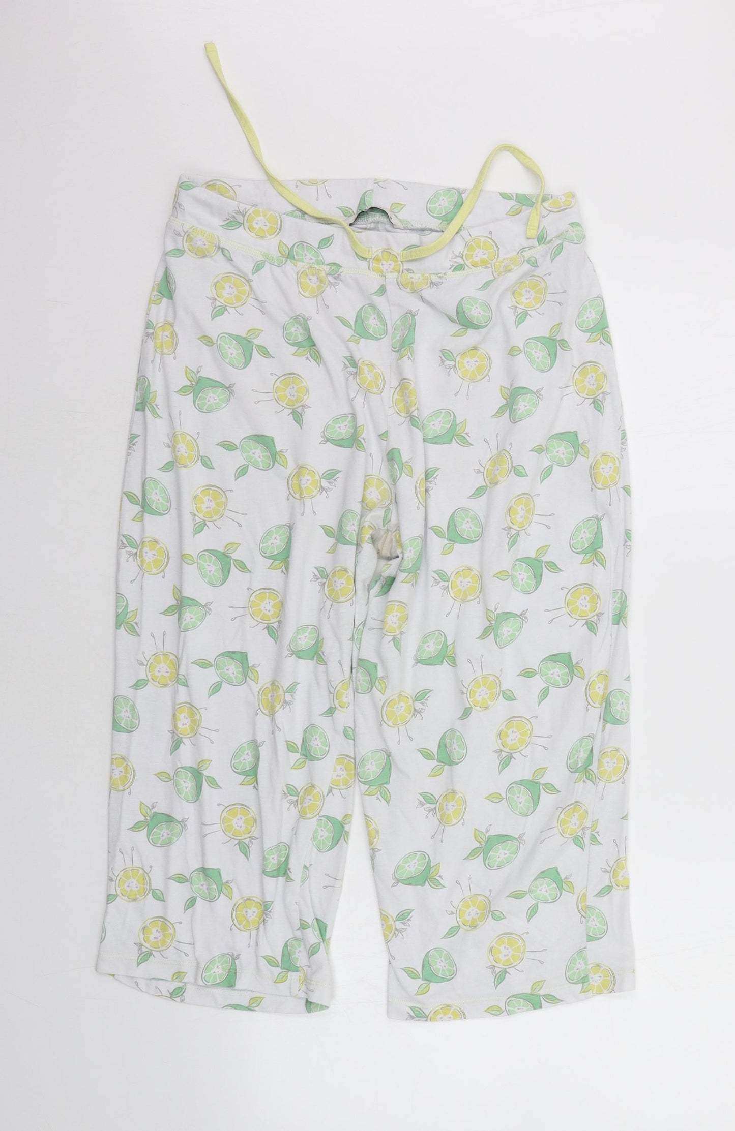 TU Womens White Geometric  Kimono Pyjama Pants Size 14  - lemons