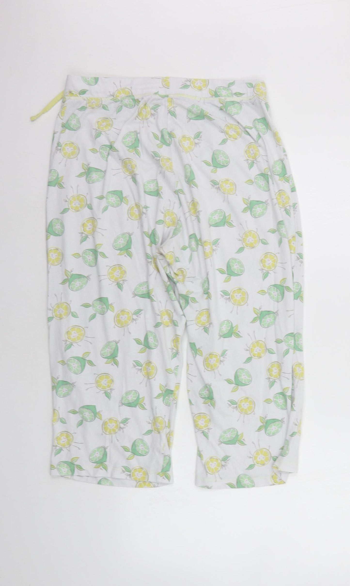 TU Womens White Geometric  Kimono Pyjama Pants Size 14  - lemons