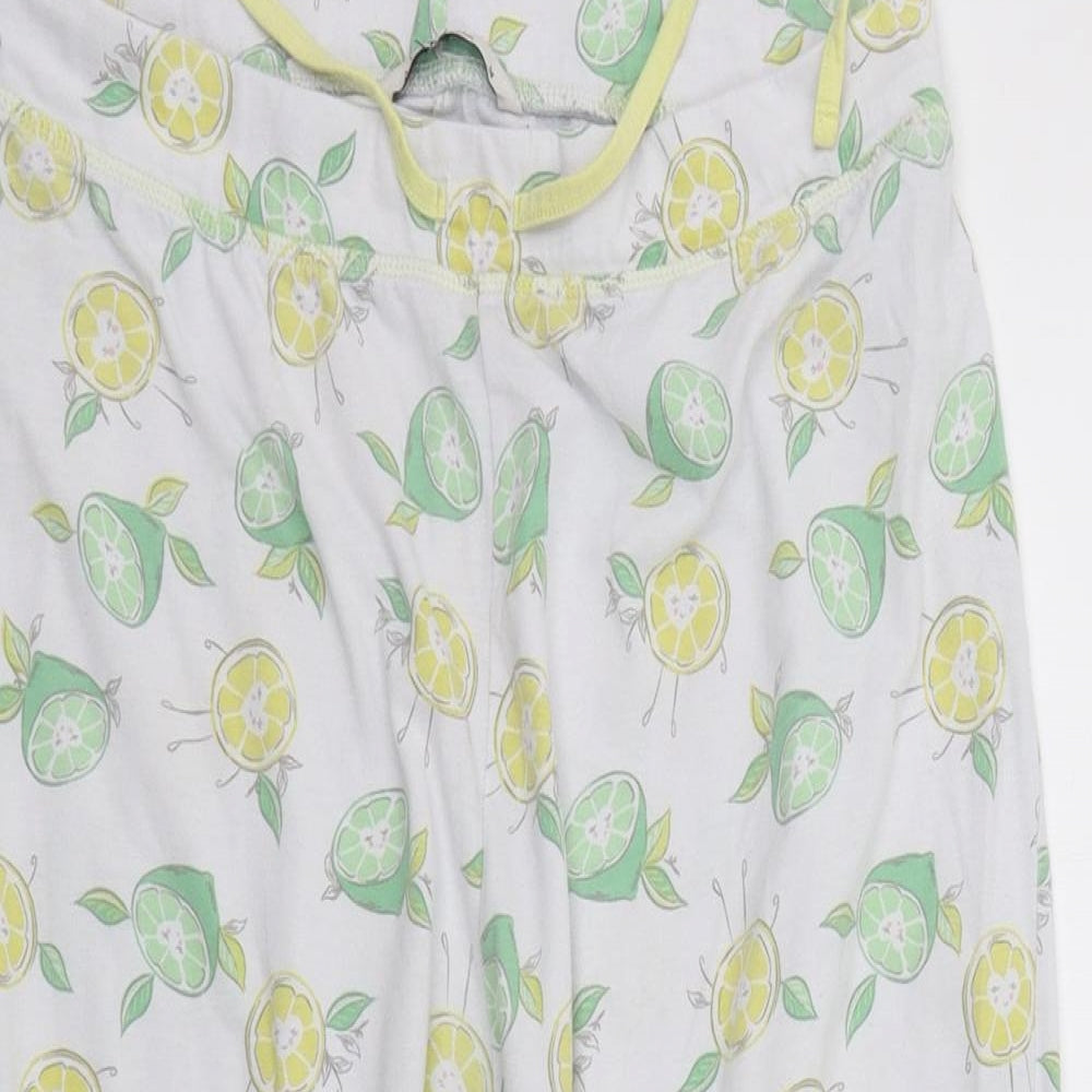 TU Womens White Geometric  Kimono Pyjama Pants Size 14  - lemons