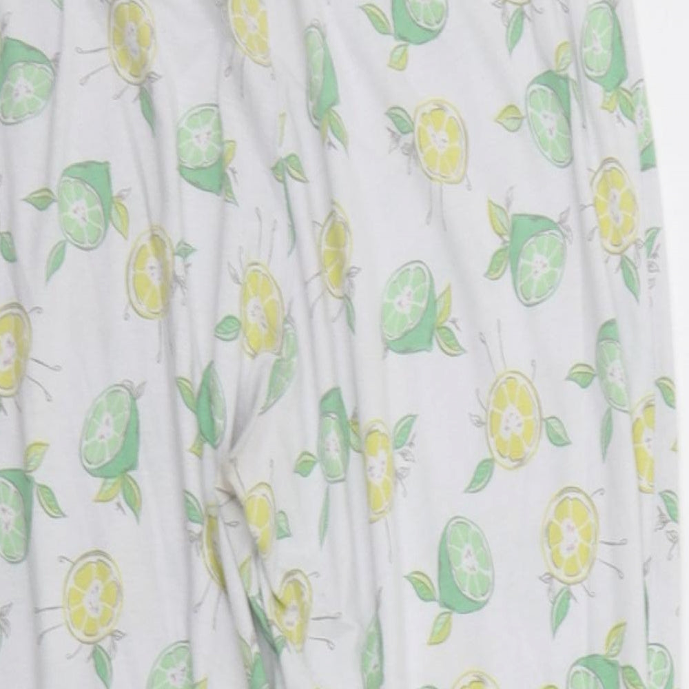 TU Womens White Geometric  Kimono Pyjama Pants Size 14  - lemons