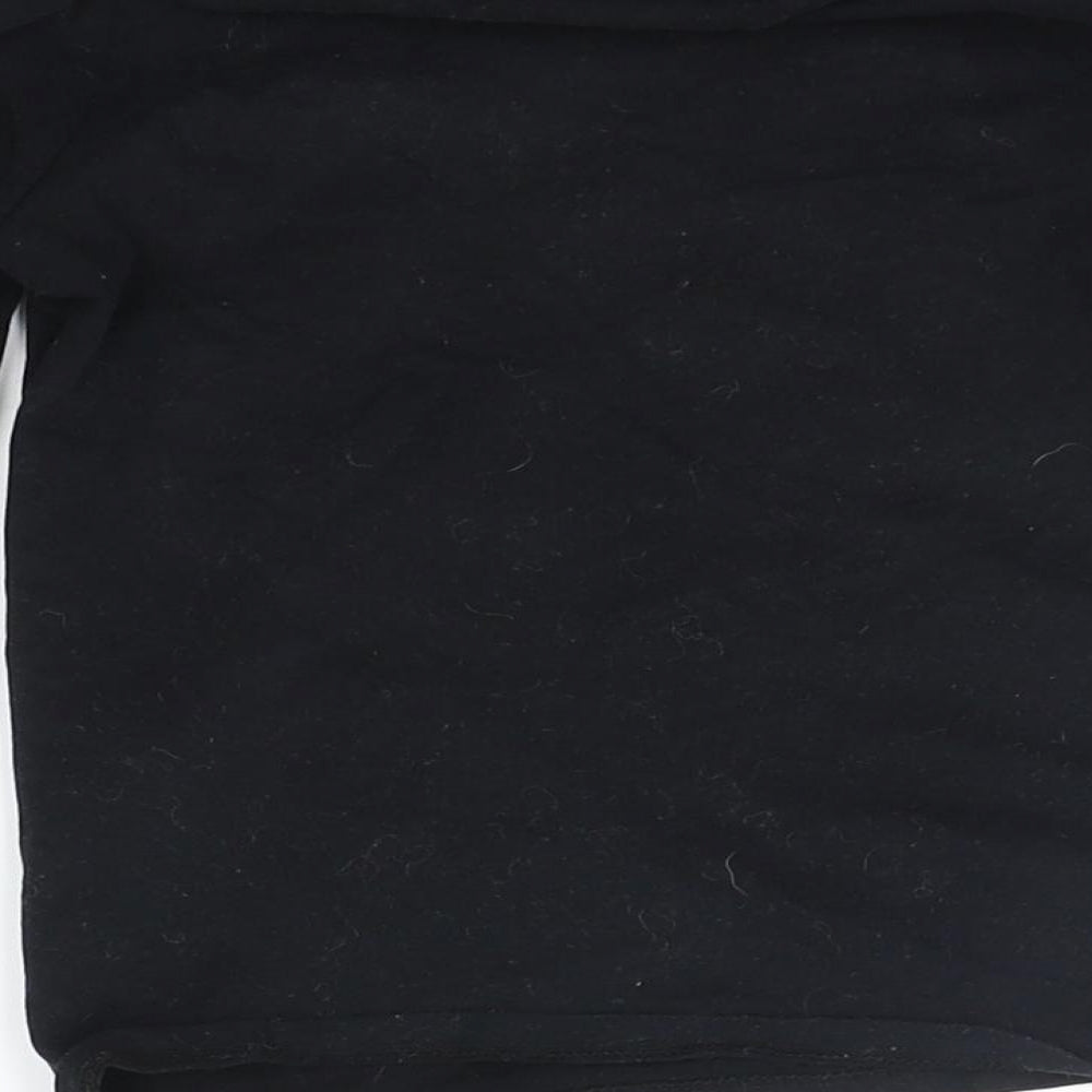 George Girls Black   Basic T-Shirt Size 5-6 Years  - Sequin detail