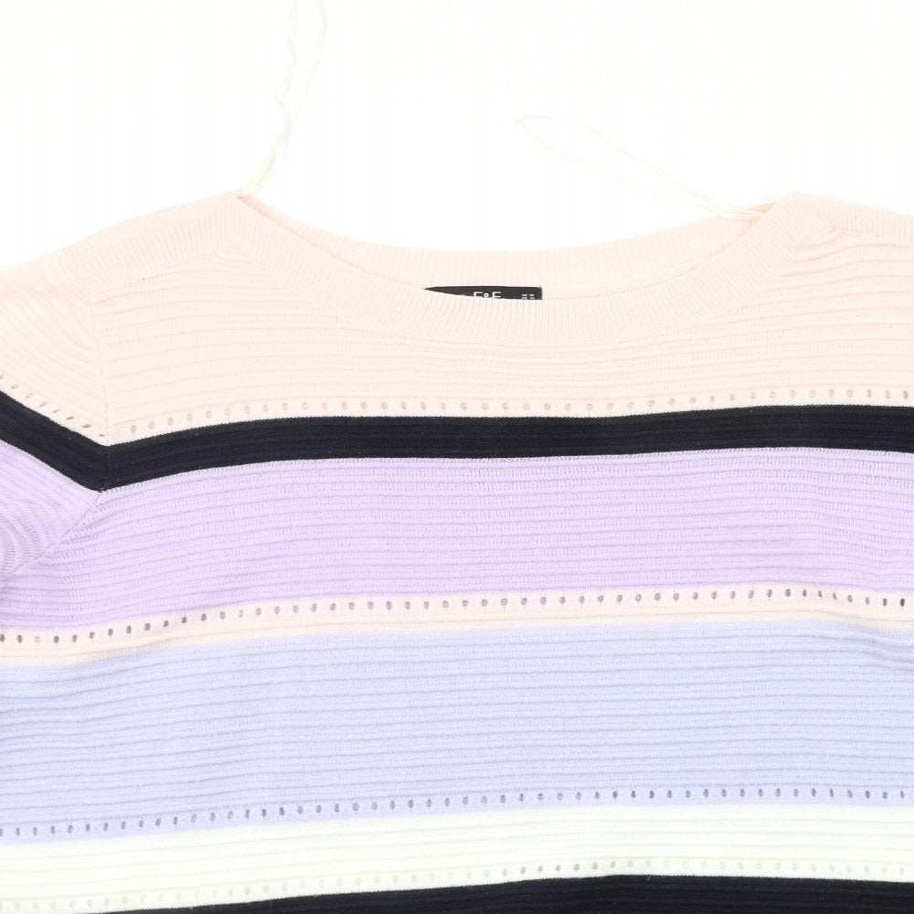 F&F Womens Purple Striped  Pullover Jumper Size 18
