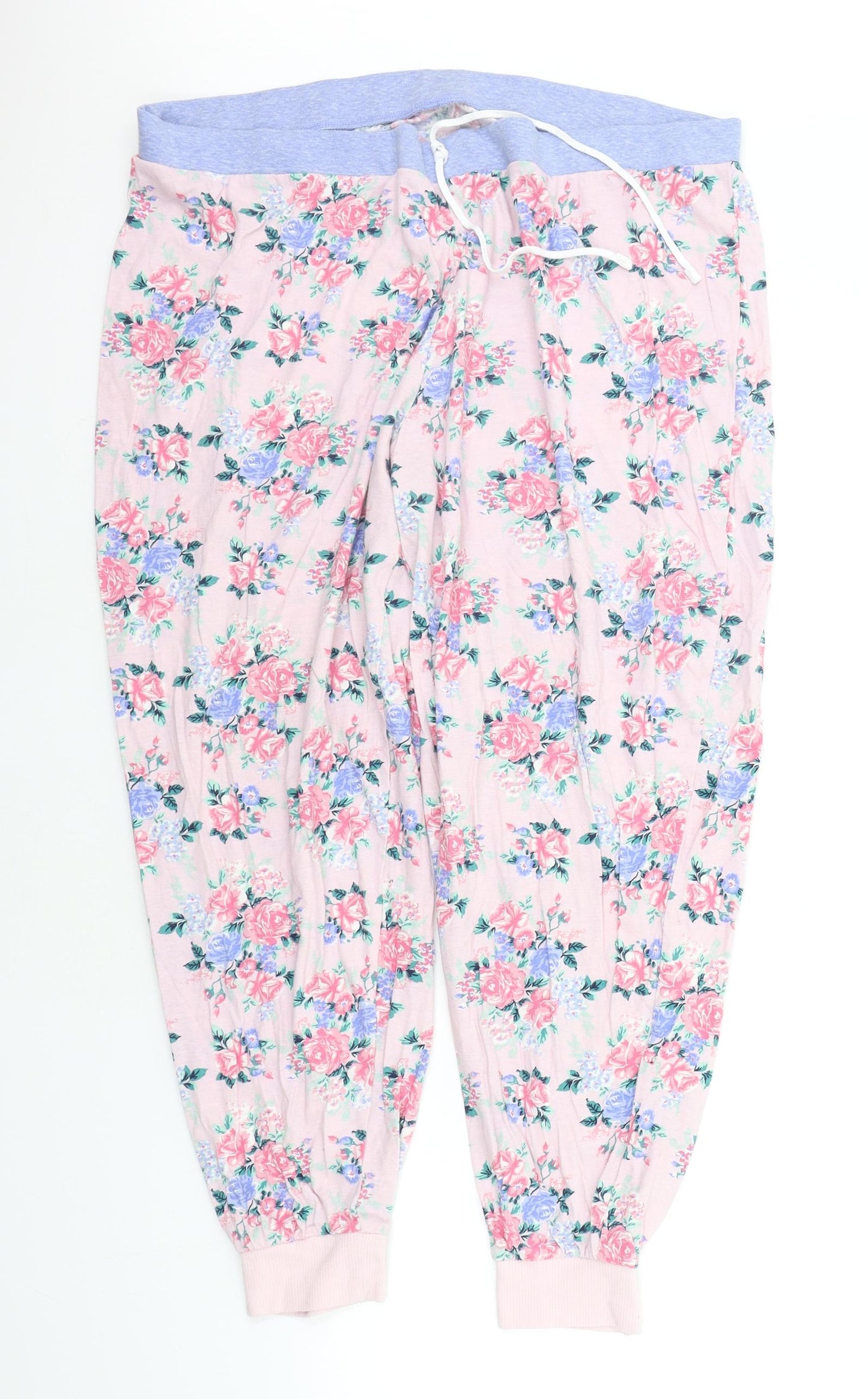 George Womens Pink Floral  Top Pyjama Pants Size 20