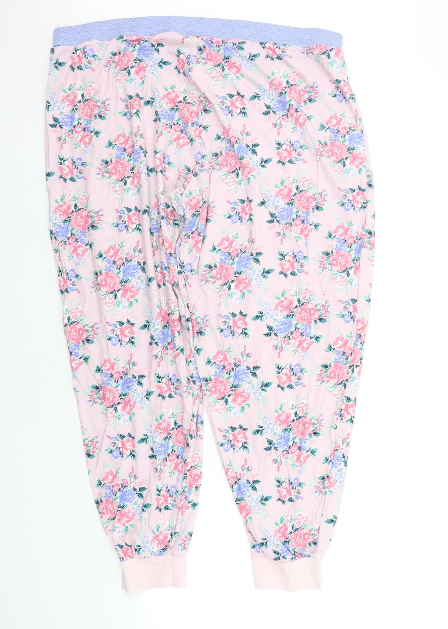 George Womens Pink Floral  Top Pyjama Pants Size 20