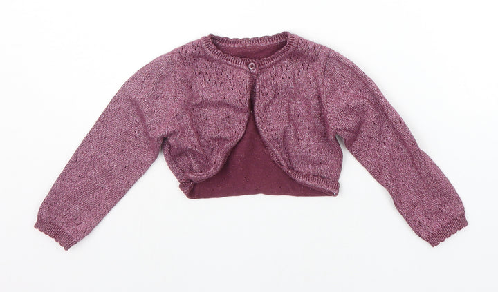 Nutmeg Girls Purple   Cardigan Jumper Size 2-3 Years