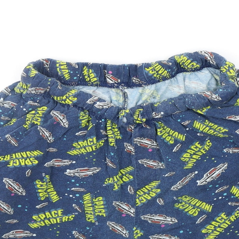 George Mens Blue Geometric   Sleep Shorts Size S