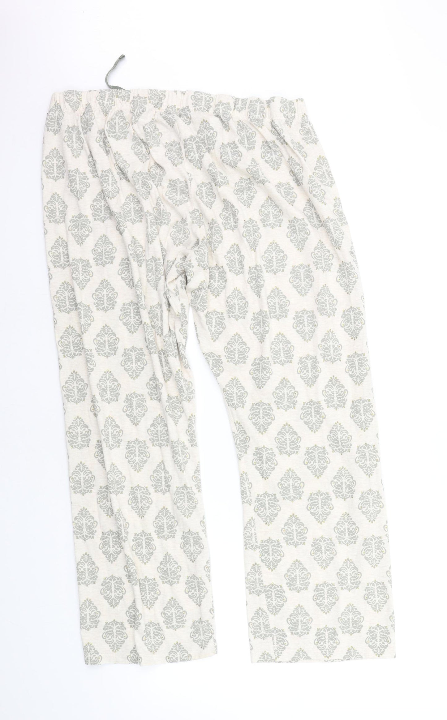 Primark Womens Beige Geometric  Top Pyjama Pants Size 2XL