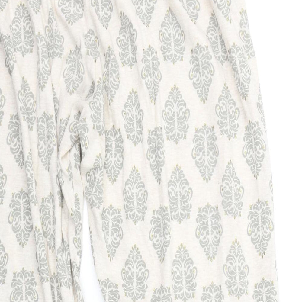 Primark Womens Beige Geometric  Top Pyjama Pants Size 2XL