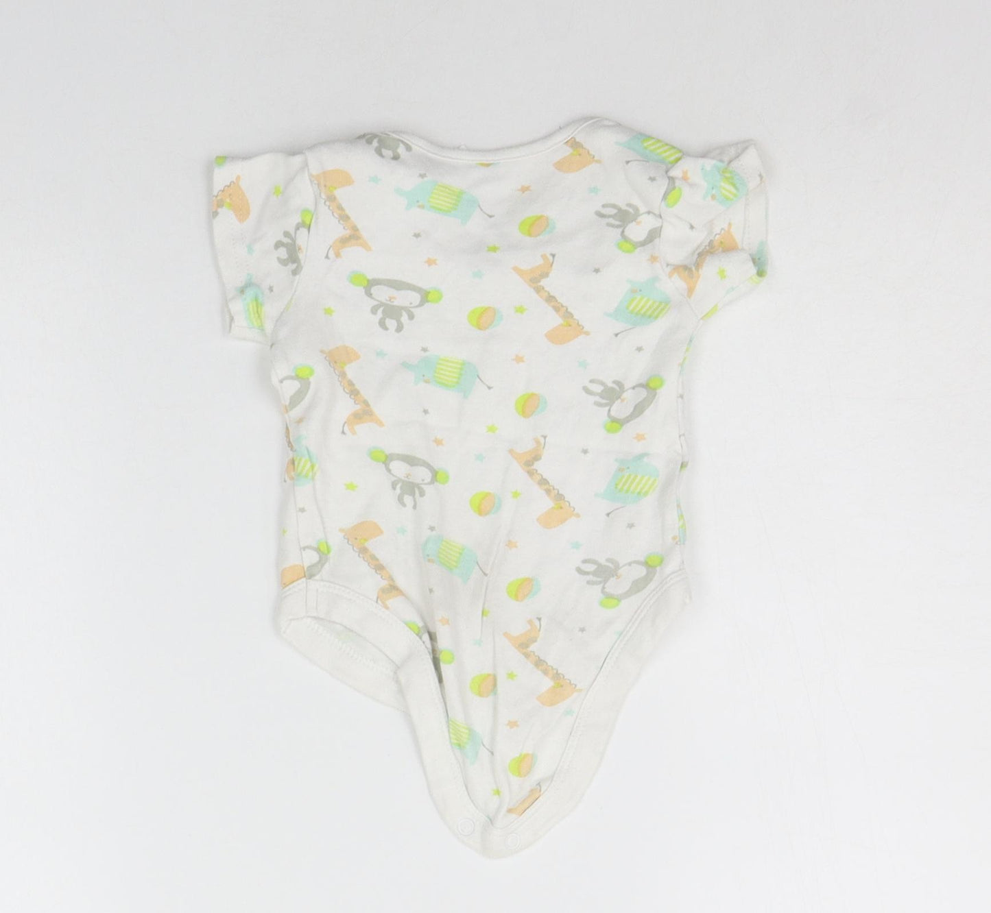 B&M Baby White Geometric  Babygrow One-Piece Size 6-9 Months