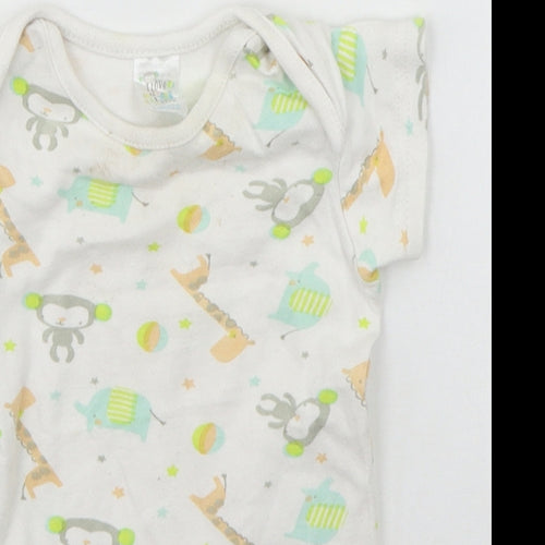 B&M Baby White Geometric  Babygrow One-Piece Size 6-9 Months