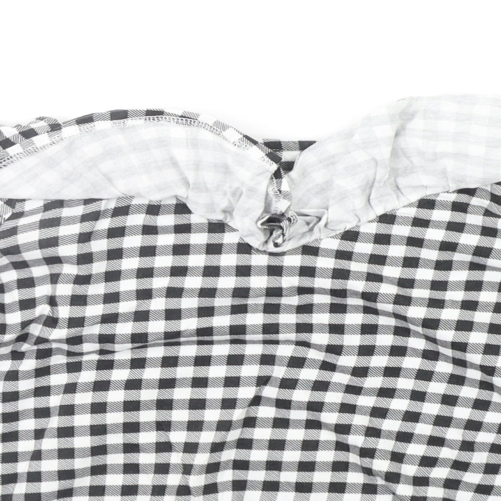 H&M Girls Black Check  Basic T-Shirt Size 7-8 Years