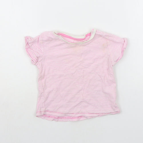 Matalan Baby Pink Striped  Basic T-Shirt Size 9-12 Months