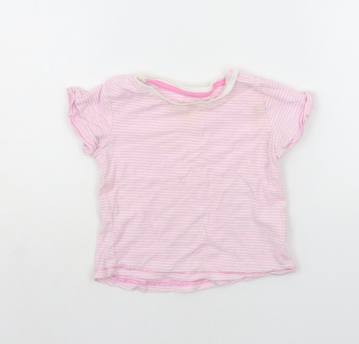 Matalan Baby Pink Striped  Basic T-Shirt Size 9-12 Months