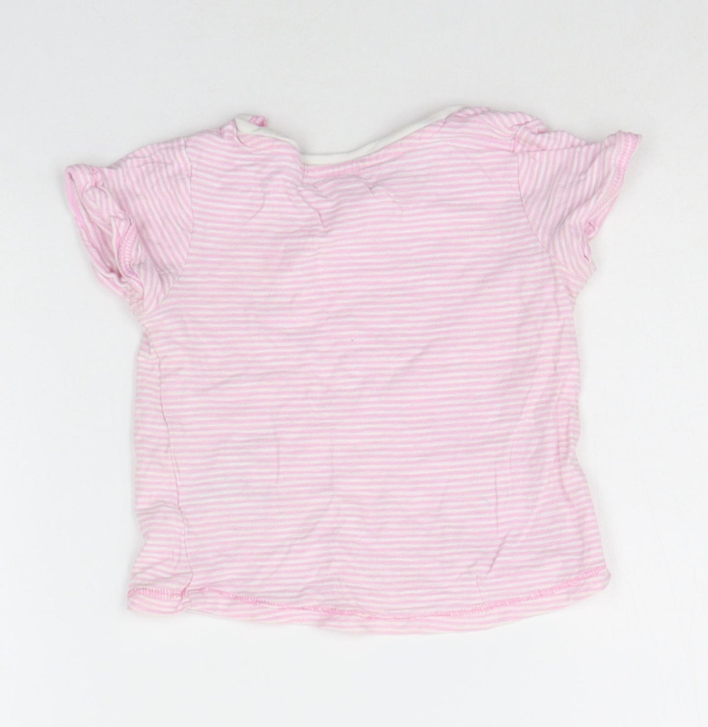 Matalan Baby Pink Striped  Basic T-Shirt Size 9-12 Months