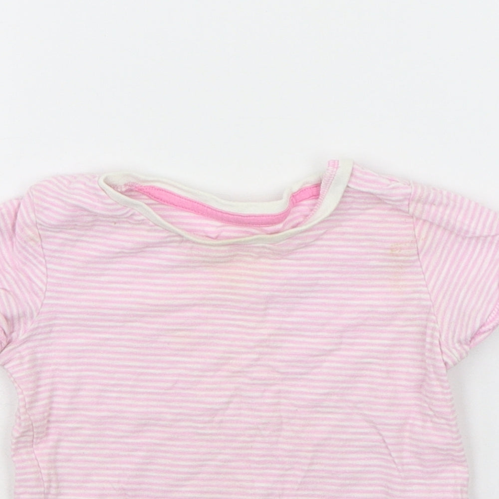 Matalan Baby Pink Striped  Basic T-Shirt Size 9-12 Months