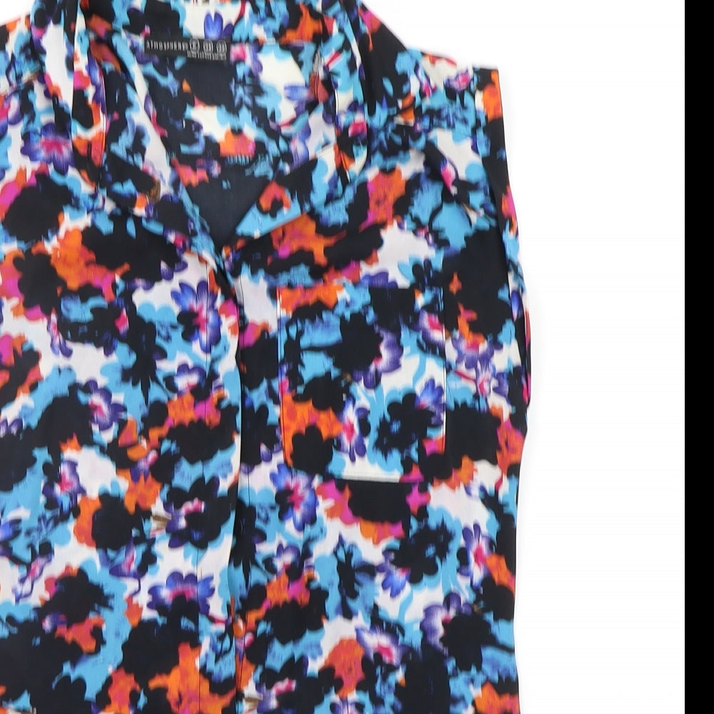 Atmosphere Womens Beige Floral  Basic Button-Up Size 6