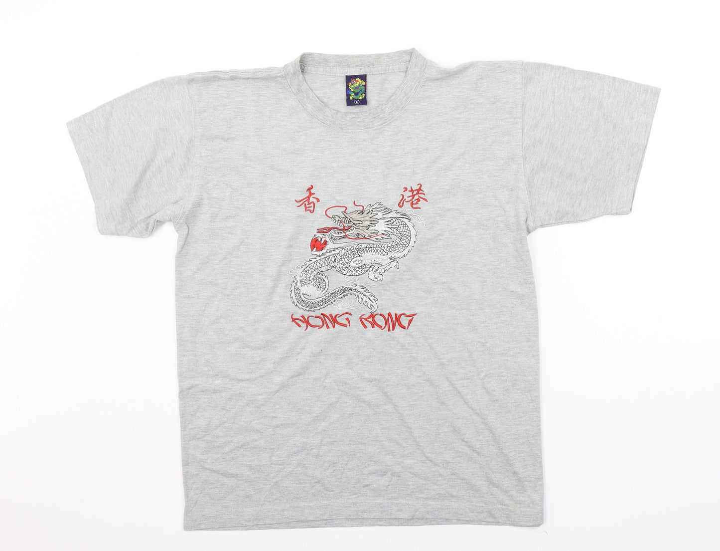 Hong Kong Mens Grey    T-Shirt Size L
