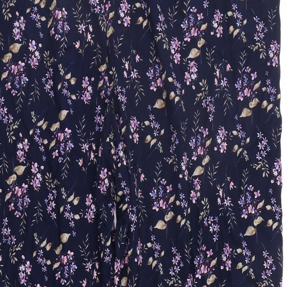 Amber Womens Blue Floral  Top Pyjama Pants Size 24