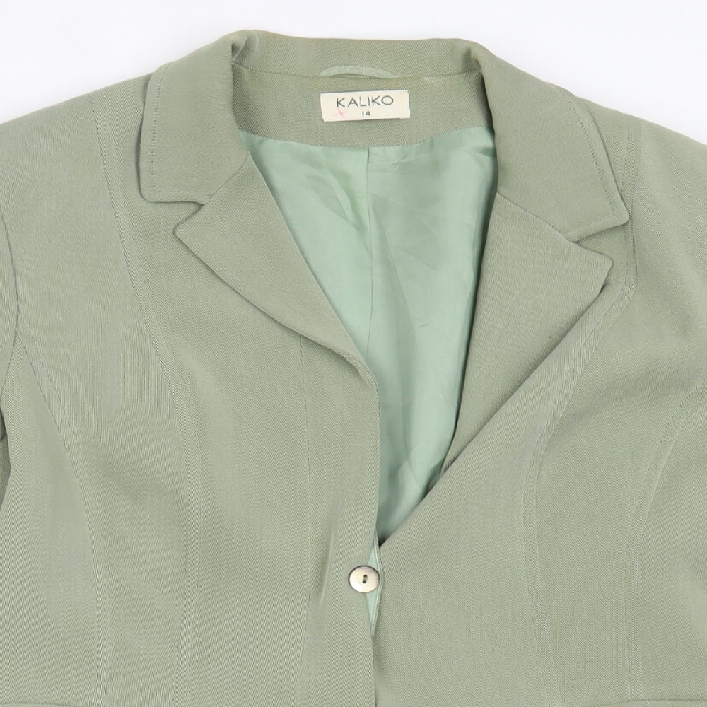 Kaliko Womens Green   Jacket Blazer Size 14