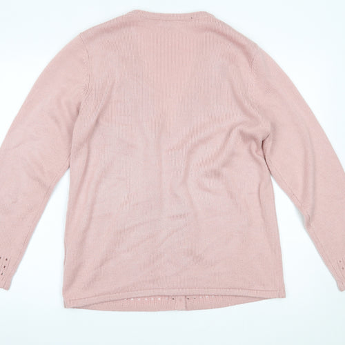 Damart Womens Pink   Cardigan Jumper Size 16