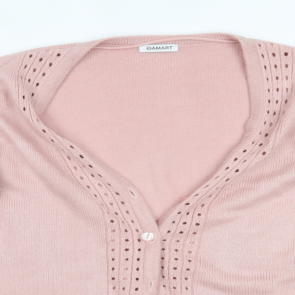 Damart Womens Pink   Cardigan Jumper Size 16