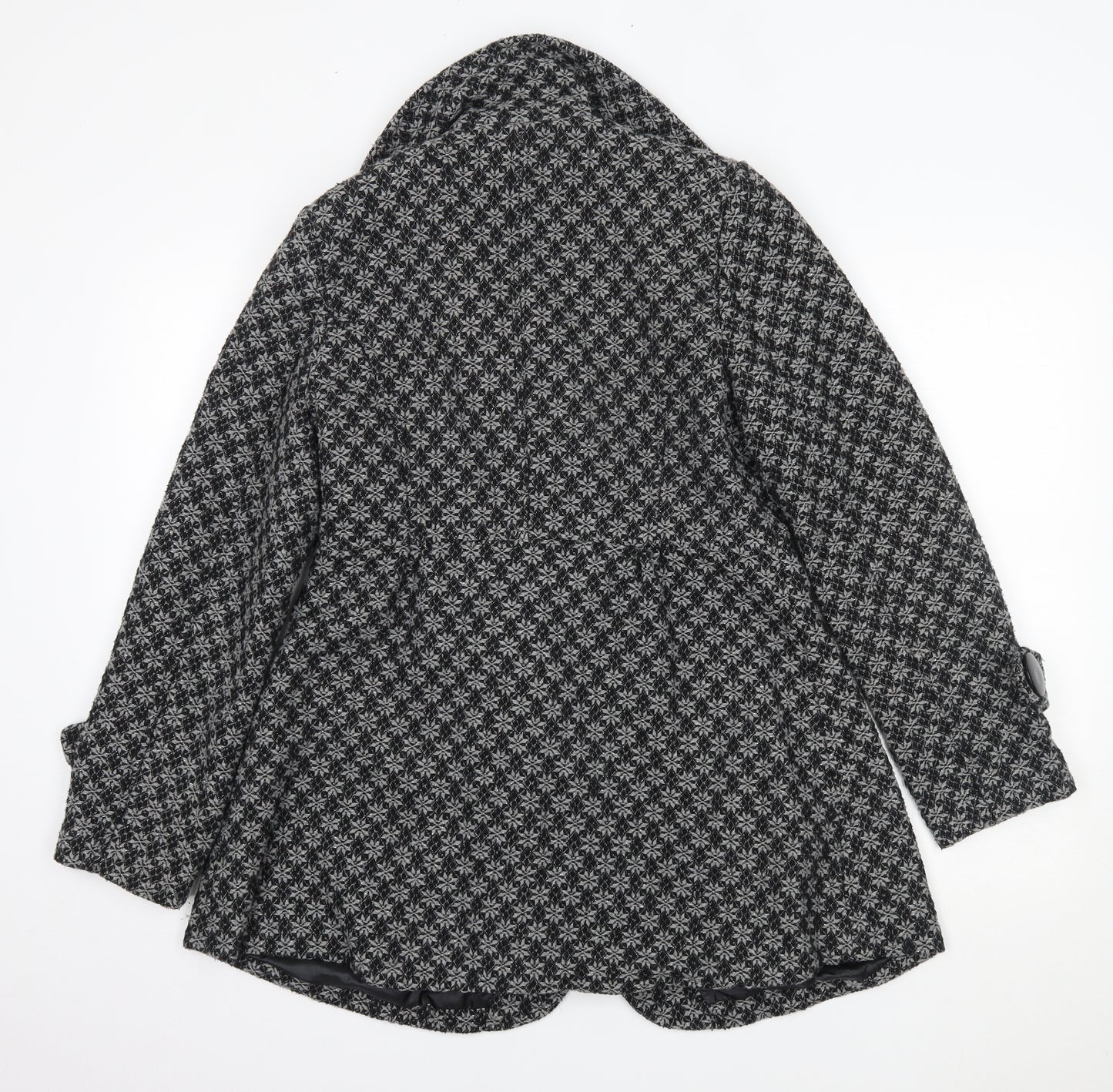 Apricot Womens Grey Floral  Overcoat Coat Size M